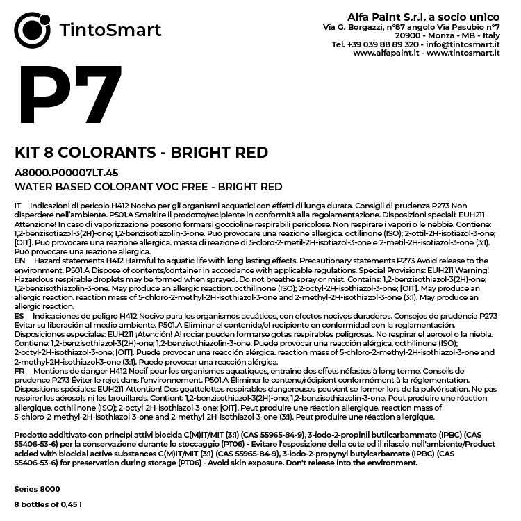 KIT 8 COLORANTI-P7-EN KIT 8 COLORANTI-P7-EN